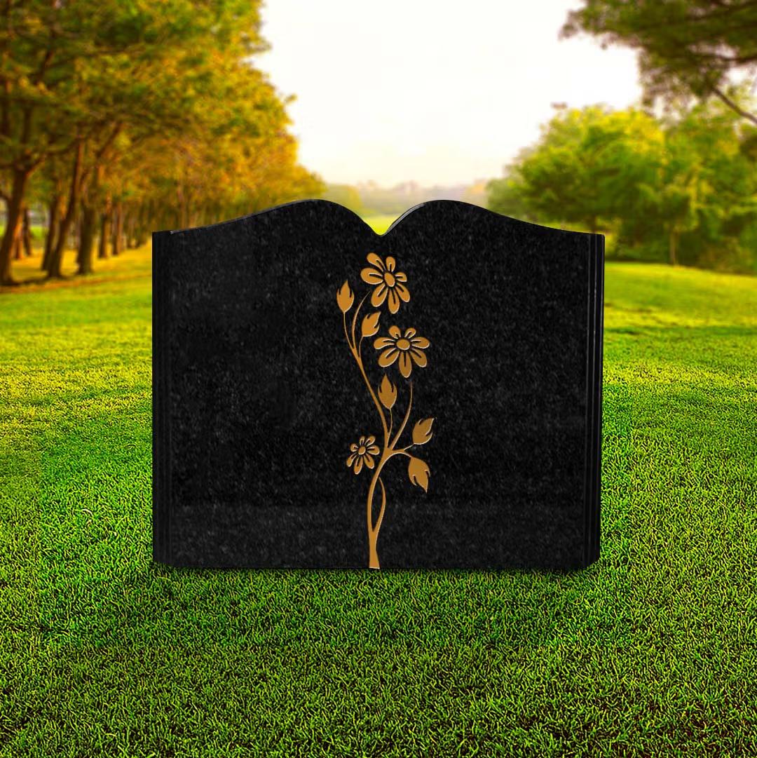 Lápide Livro Granito Negro - LP35